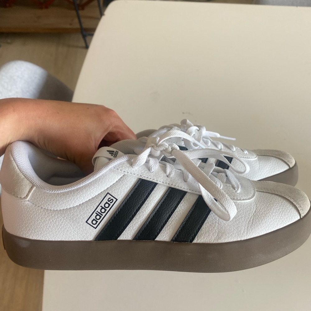 ONLY WORN TWICE Adidas VL Court 3.0 Women's 3 Stripe Suede Sneakers Size 10